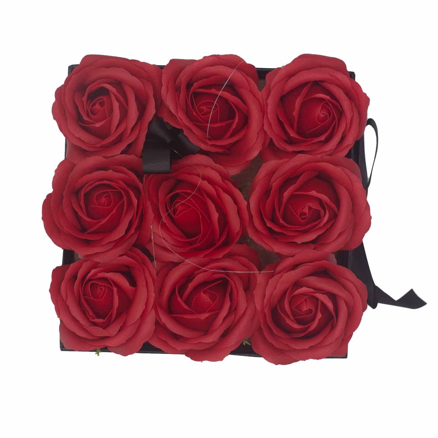 Gift Box - Soap Flower 9 Red Roses - Square