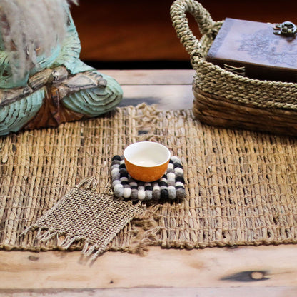 10cm square felt coasters, multicolored grey (set of 4)