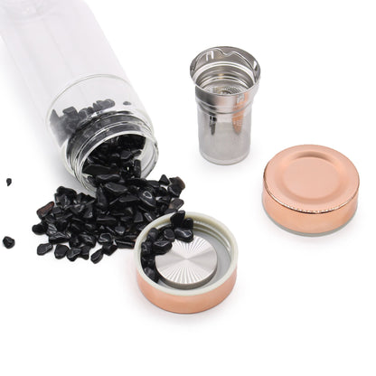 Bouteille à thé en verre - or rose - Onyx