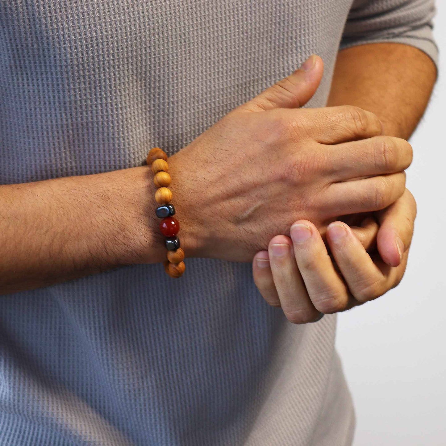 Cedar Bracelet - Root Chakra - Red Jasper
