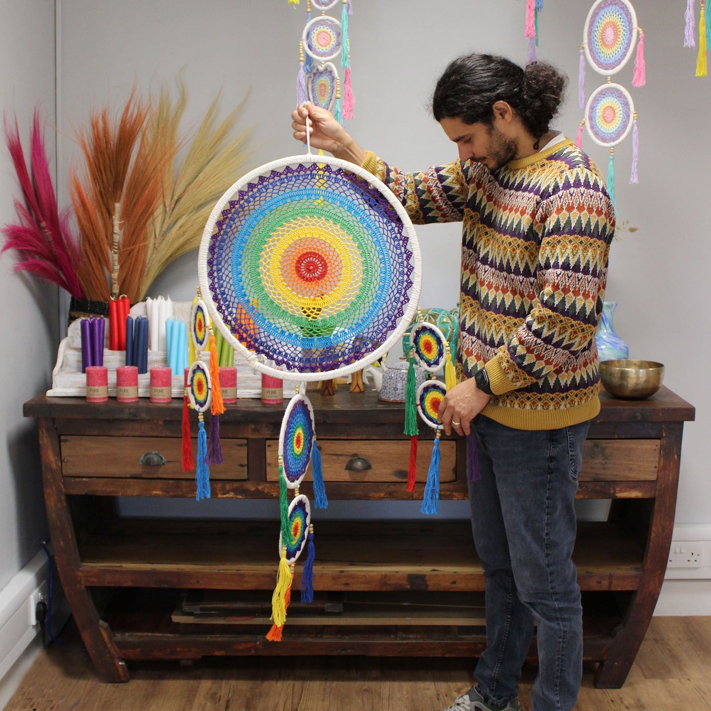 Atrapasueños extra grande - Vivid Rainbow