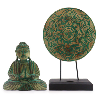 Feng Shui Buddha Set - Mandala - Green