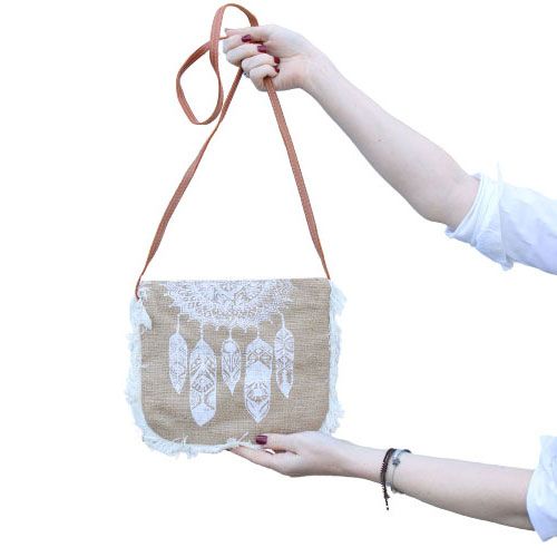 Bolso con flecos - Estampado Atr. Sueños