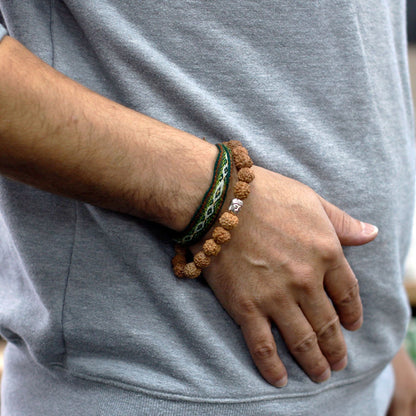 Rudraksha Buddha Japa Mala Bracelet - Natural