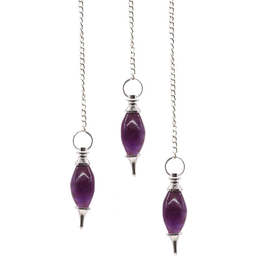 Lingam-shaped pendulum - Amethyst