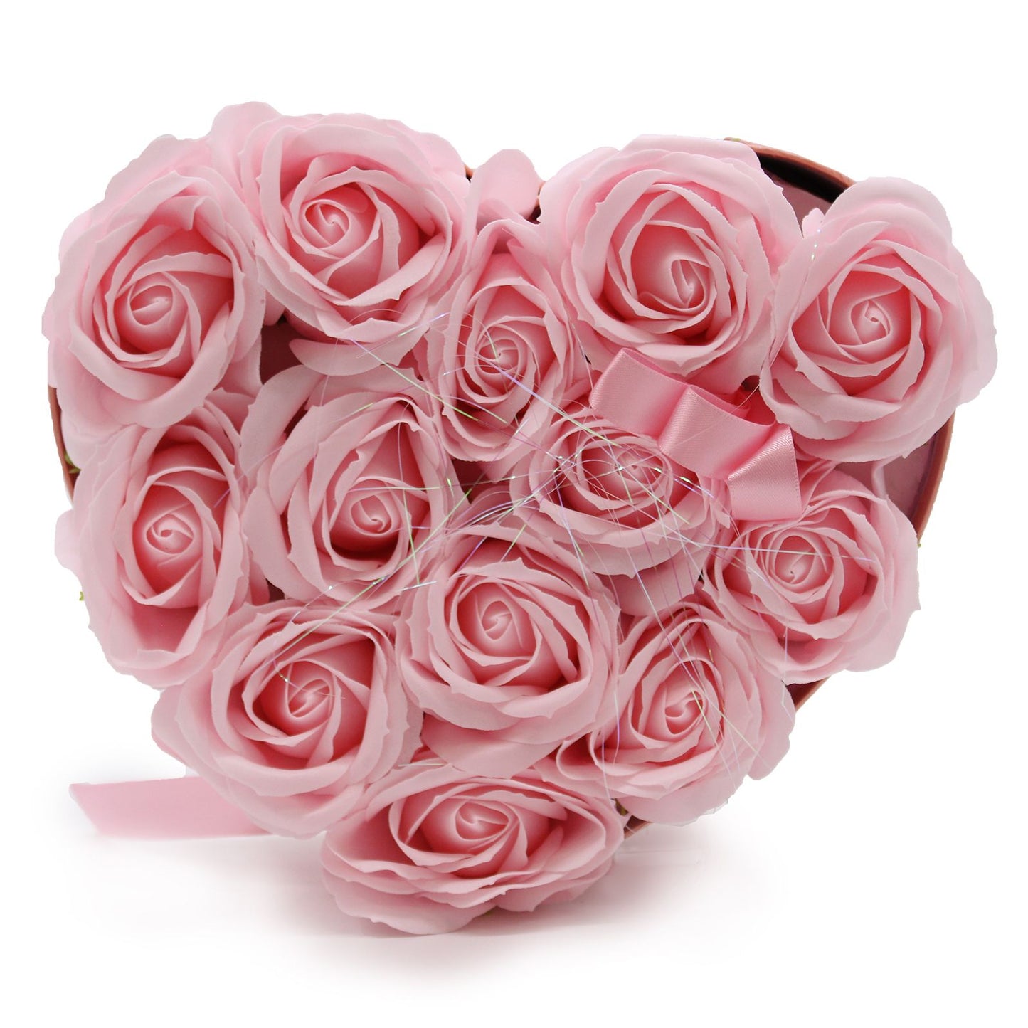 Gift Box - Soap Flower 13 Pink Roses - Heart