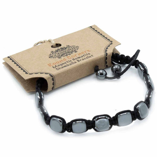 Hematite Shamballa Magnetic Bracelet - Rounded Corners