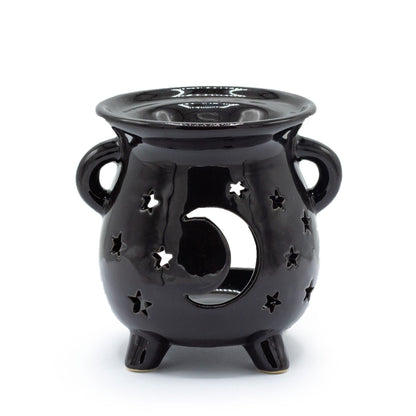 Oil Burner - Moon and Stars - Black