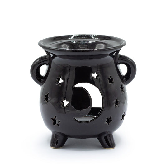 Oil Burner - Moon and Stars - Black