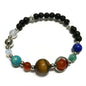 Lava Stone Bracelet - Solar System - Silver