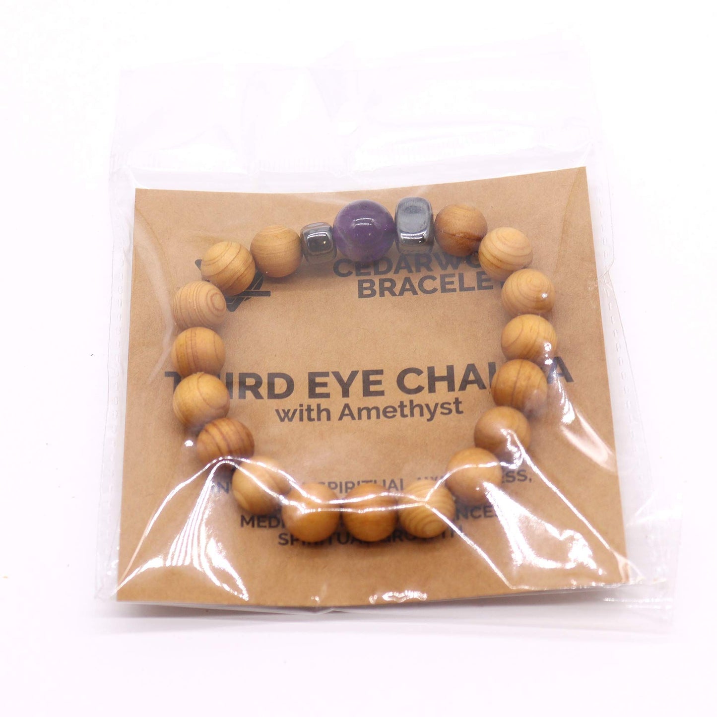 Cedar Bracelet - Third Eye Chakra - Amethyst