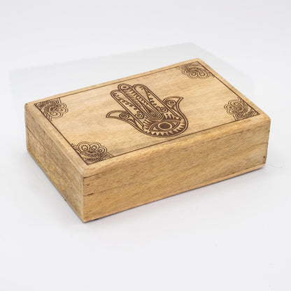 Caja rectangular grande 21.5x14x6.3cm - Hamsa Negro
