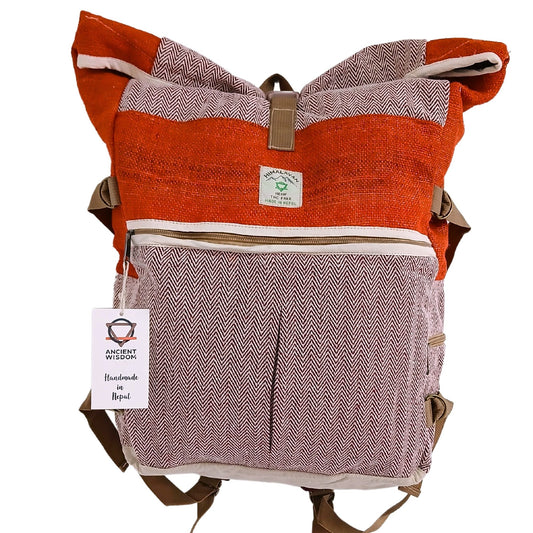 Hemp Hiking Backpack - Sunset Orange