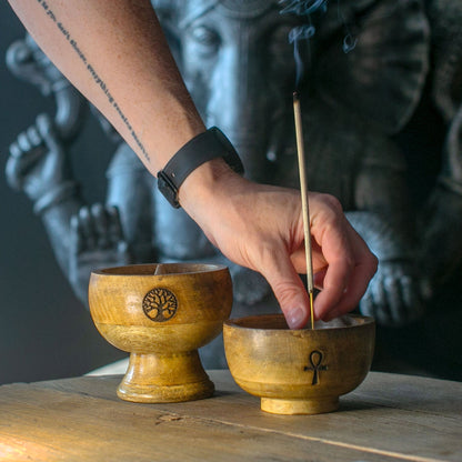 Large Ritual Bowl Incense Holder 11x6cm - Om