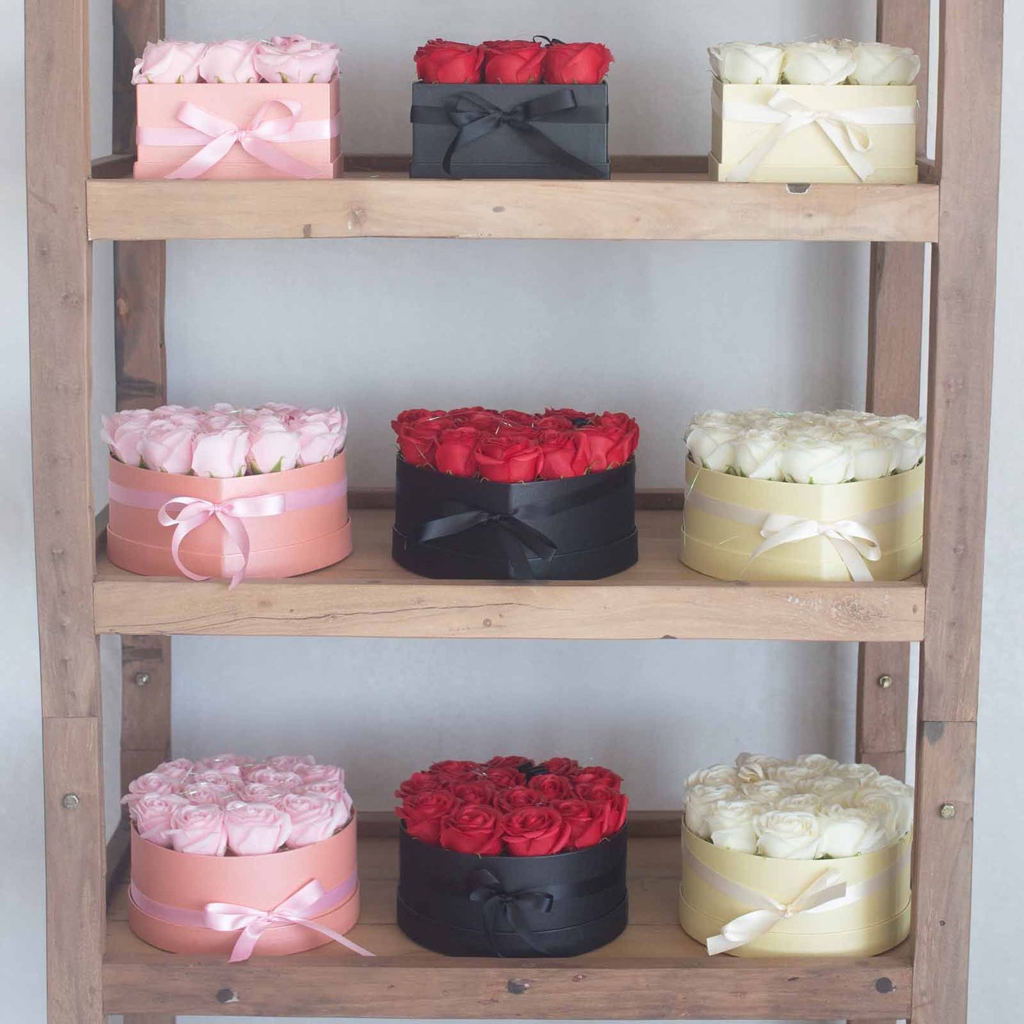 Gift Box - Soap Flower 13 Pink Roses - Heart