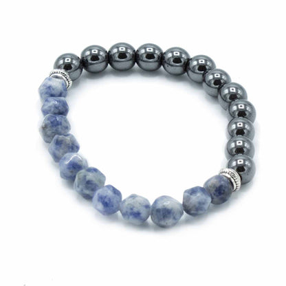 Pulsera de Piedra Preciosa Tallada - Sodalita Magnética