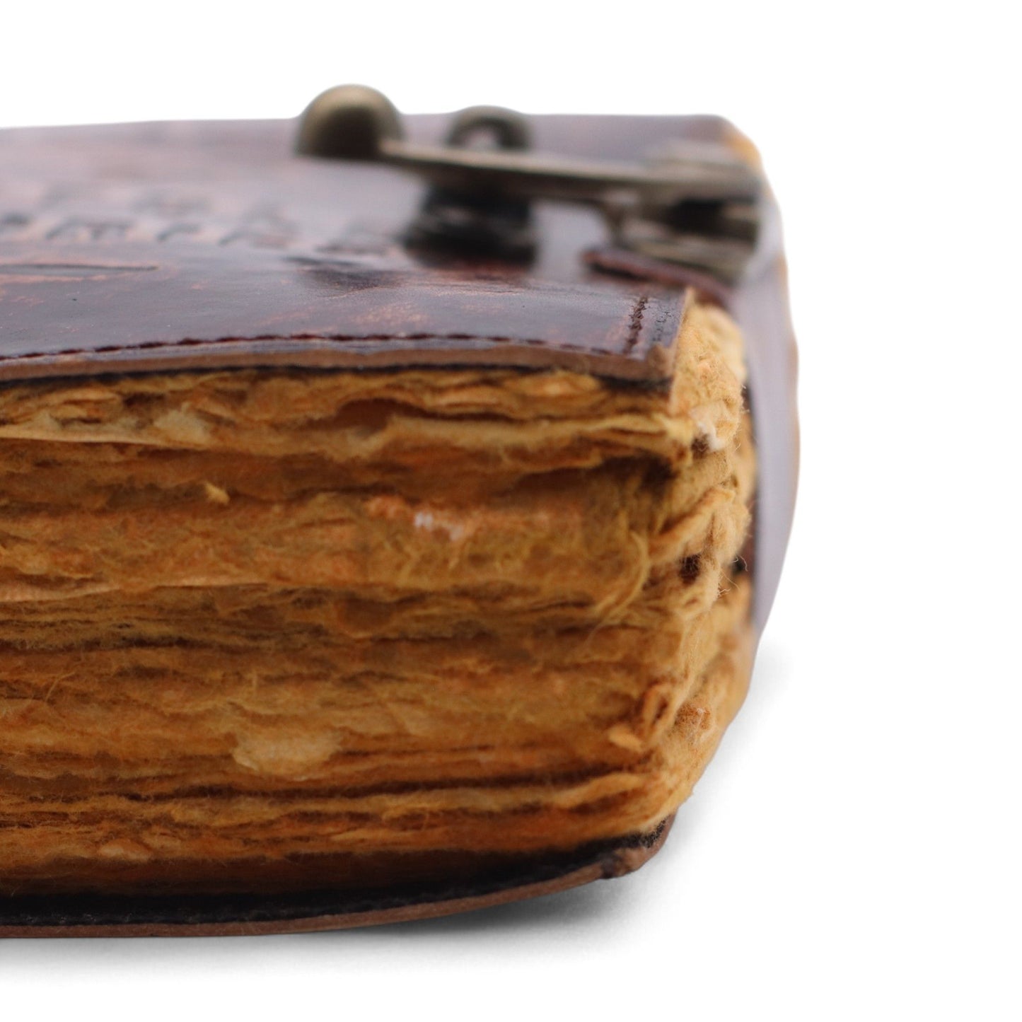 Cuaderno de cuero grueso con borde deckle – El libro de historias no contadas – 15x10 cm