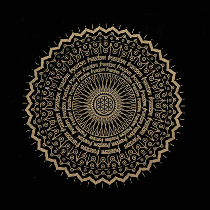 Bolso tote lavado a la piedra extragrande 14 oz - Mandala de la libertad