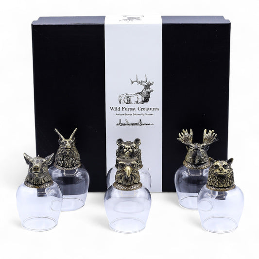 Gift set of 6 glasses (50ml) - Mystical Creatures - Antique Bronze