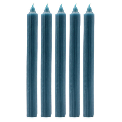 Juego de Velas de Mesa de Color Sólido - Pack de 21 - Teal Rústico