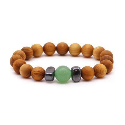 Cedar Bracelet - Sacral Chakra - Green Aventurine