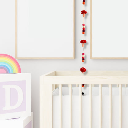 Colgante de Pared de Fieltro - Hongos de Sombrero Rojo