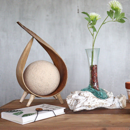 Vidrio fundido sobre madera blanqueada - Florero - Mediano