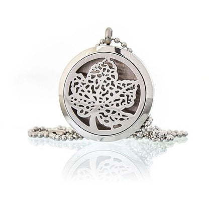 Aromatherapy diffuser necklace 30mm - Leaf
