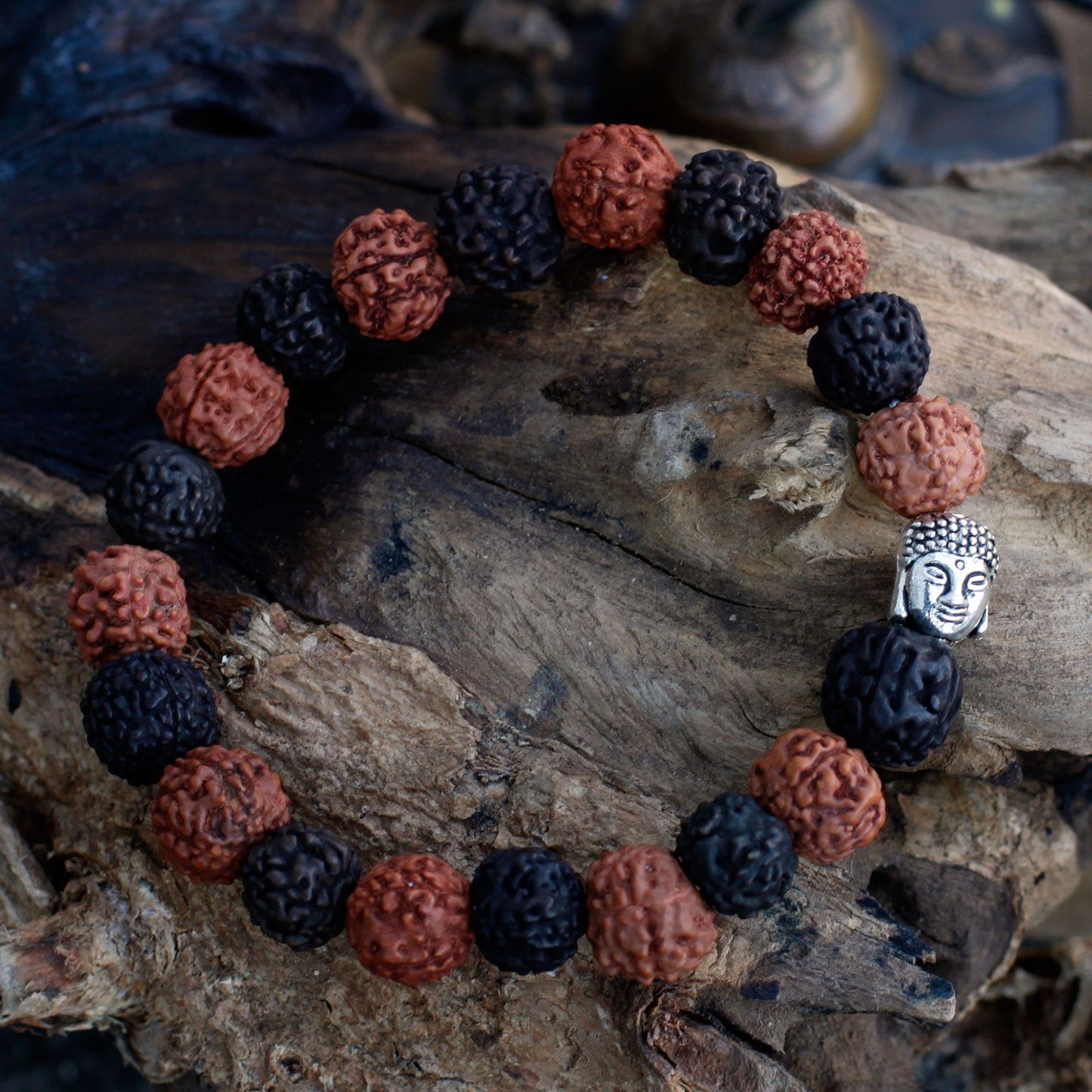Rudraksha Buddha Bracelet Japa Mala - Mix