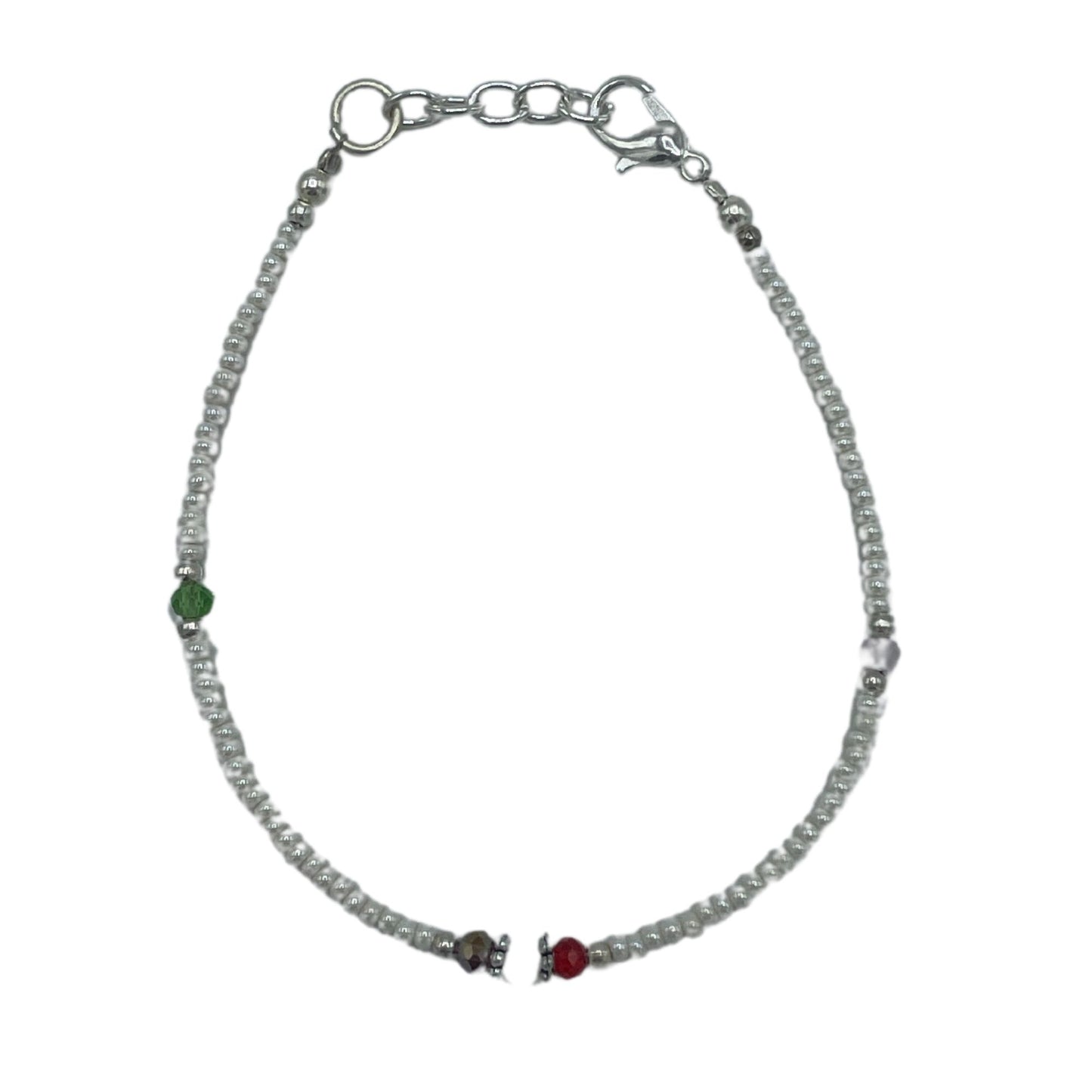 Nepalese Extra Fine Gemstone Bracelet - Pearl and Carved Beads