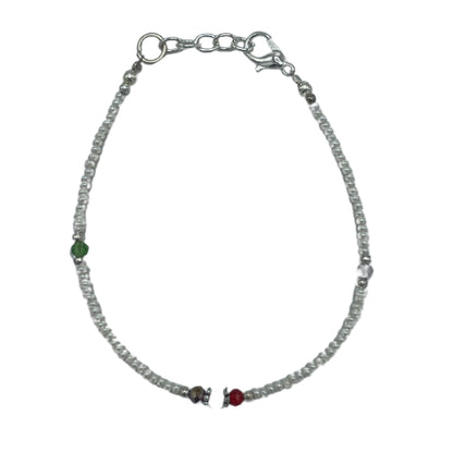 Nepalese Extra Fine Gemstone Bracelet - Pearl and Carved Beads