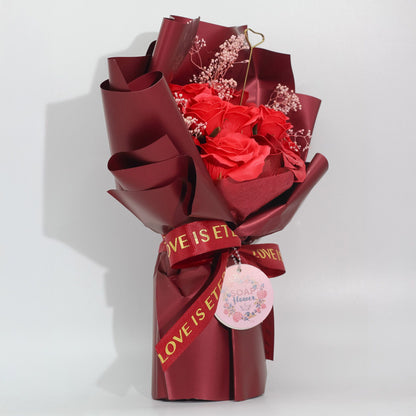 Large bouquet of red roses - Love is eternal - Gift card