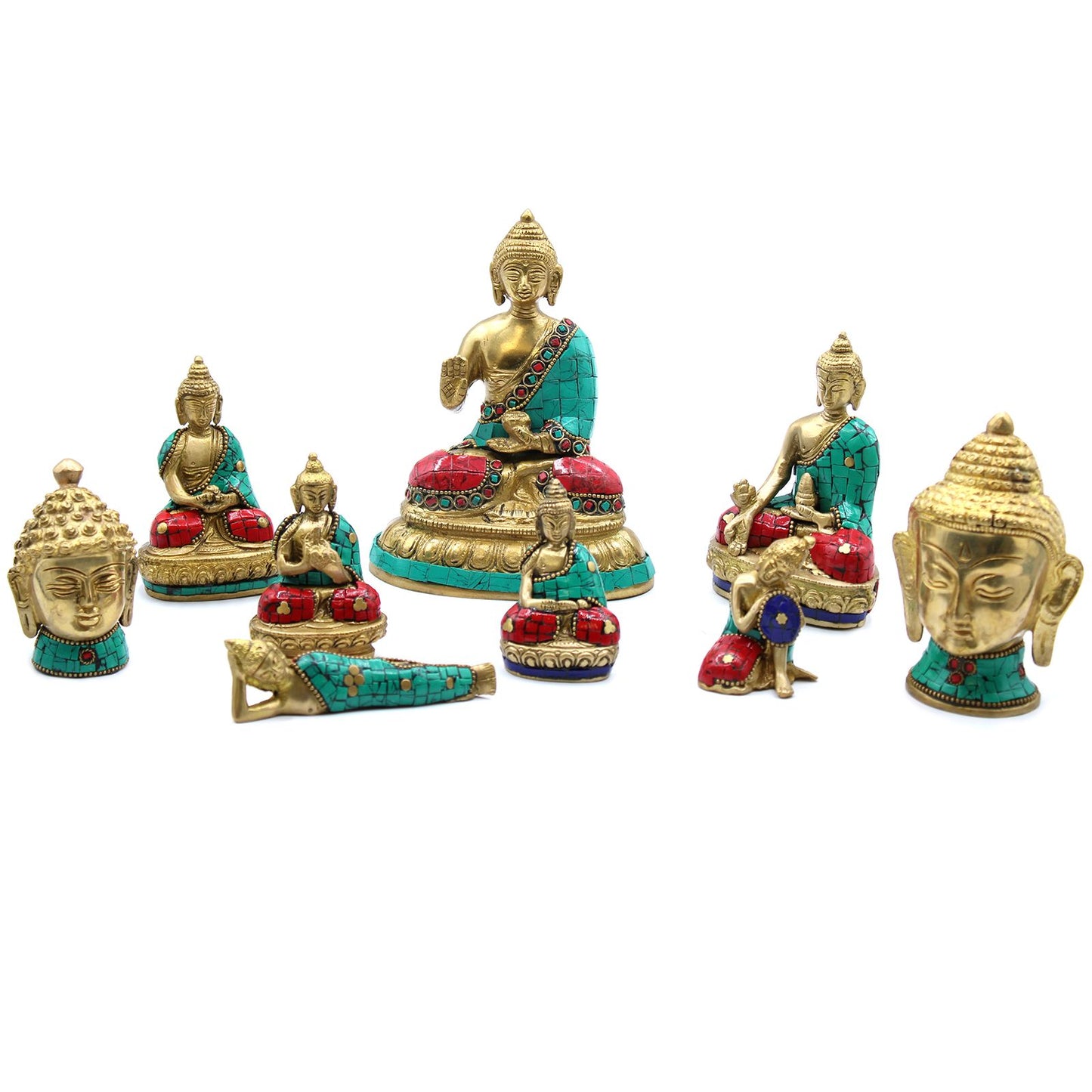 Figura de Buda de Latón - Cabeza Gr- 11.5 cm