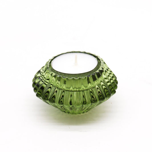 Reversible Flower Design Dinner/Tea Light Candle Holder - Jade Garden