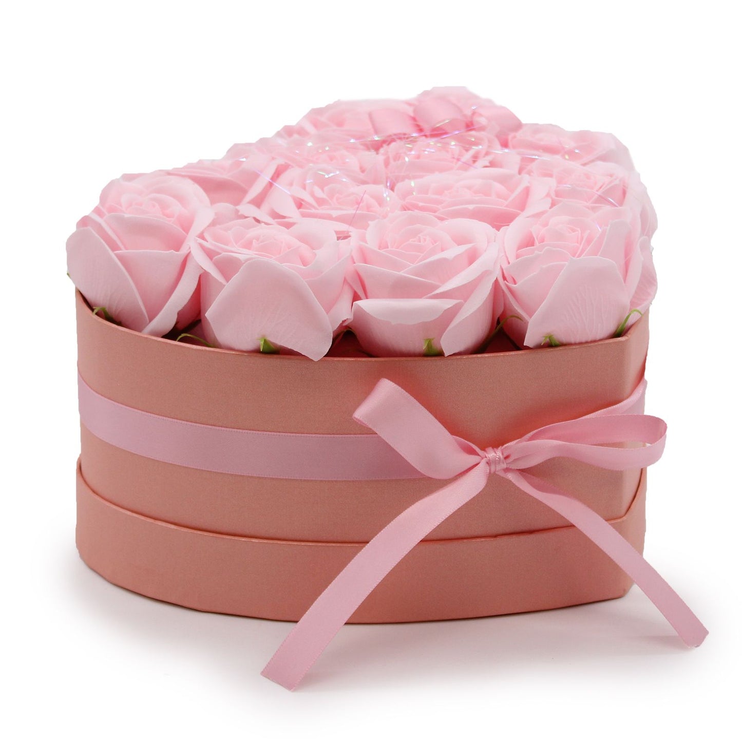 Gift Box - Soap Flower 13 Pink Roses - Heart