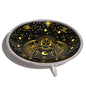 Three-legged enameled offering plate - Gold Goddess on black