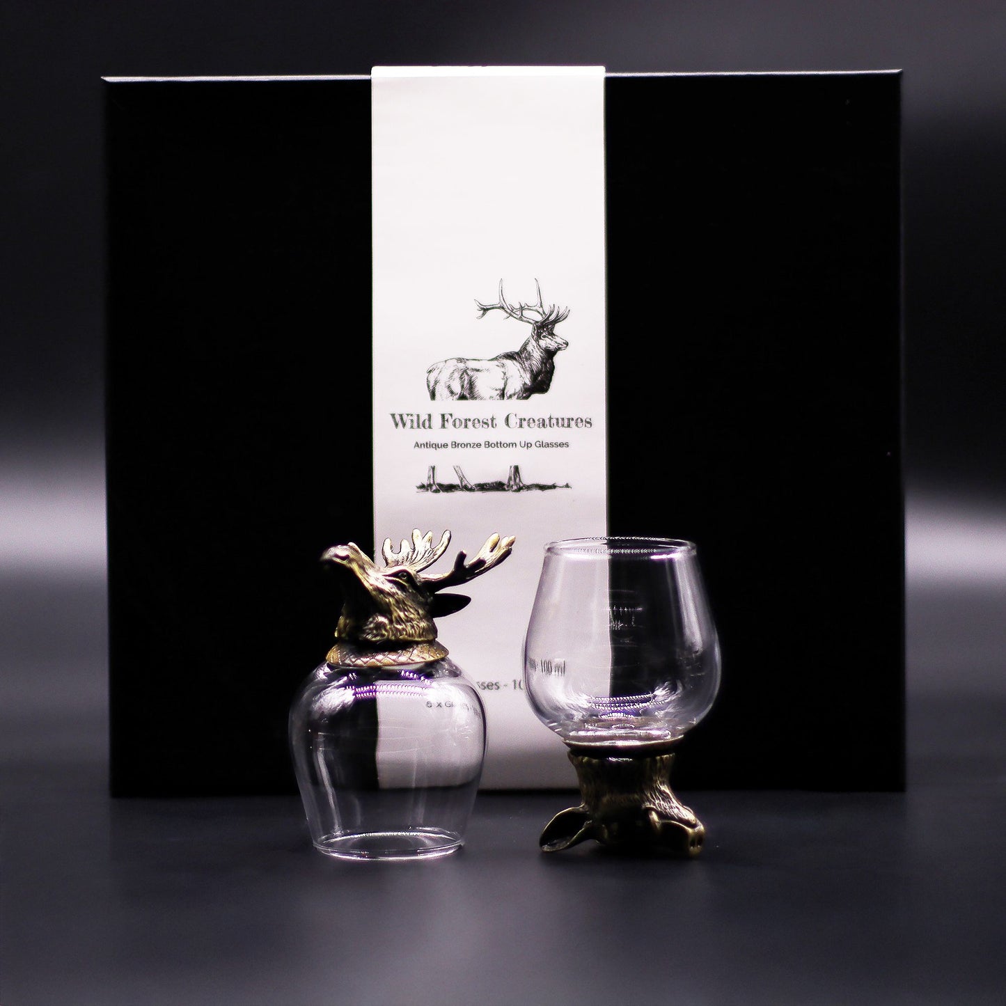 Gift set of 6 glasses (50ml) - Mystical Creatures - Antique Bronze