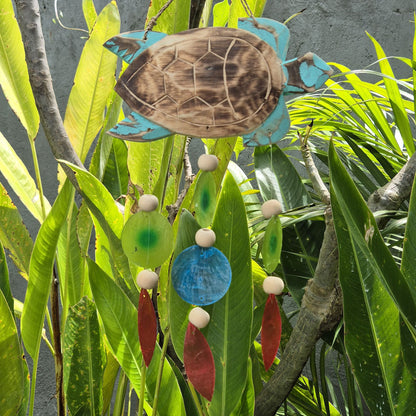 Turtle carving in Aqua and Drop