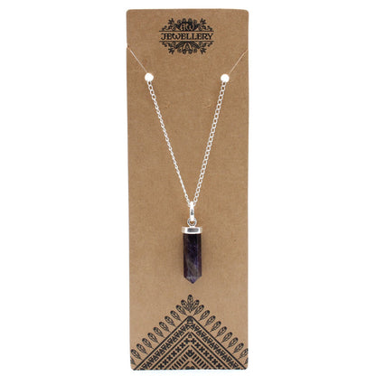 Colgante de Punto Clásico de Piedras Preciosas - Amatista