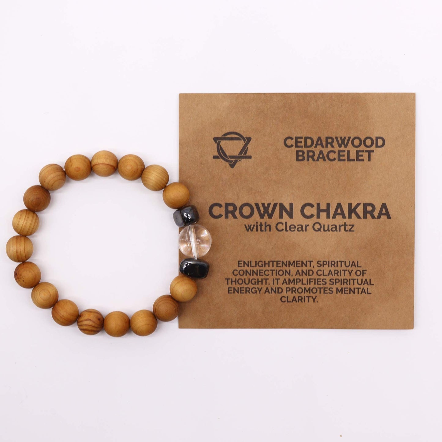 Cedar Bracelet - Crown Chakra - Clear Quartz