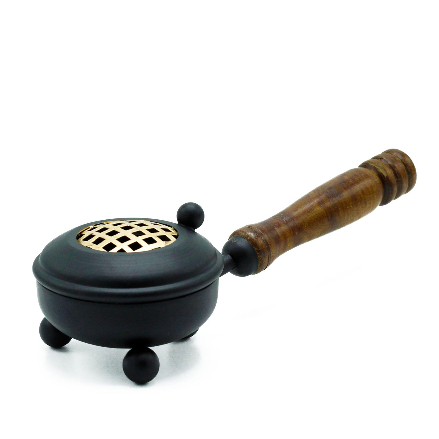 Medium iron incense burner - gold detail