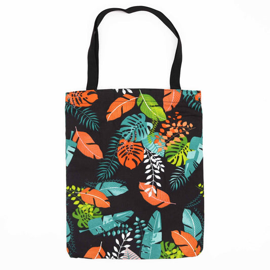 Bolsa Tote Clásica con Cremallera (Motivo Tropical Oscuro) 40x34cm