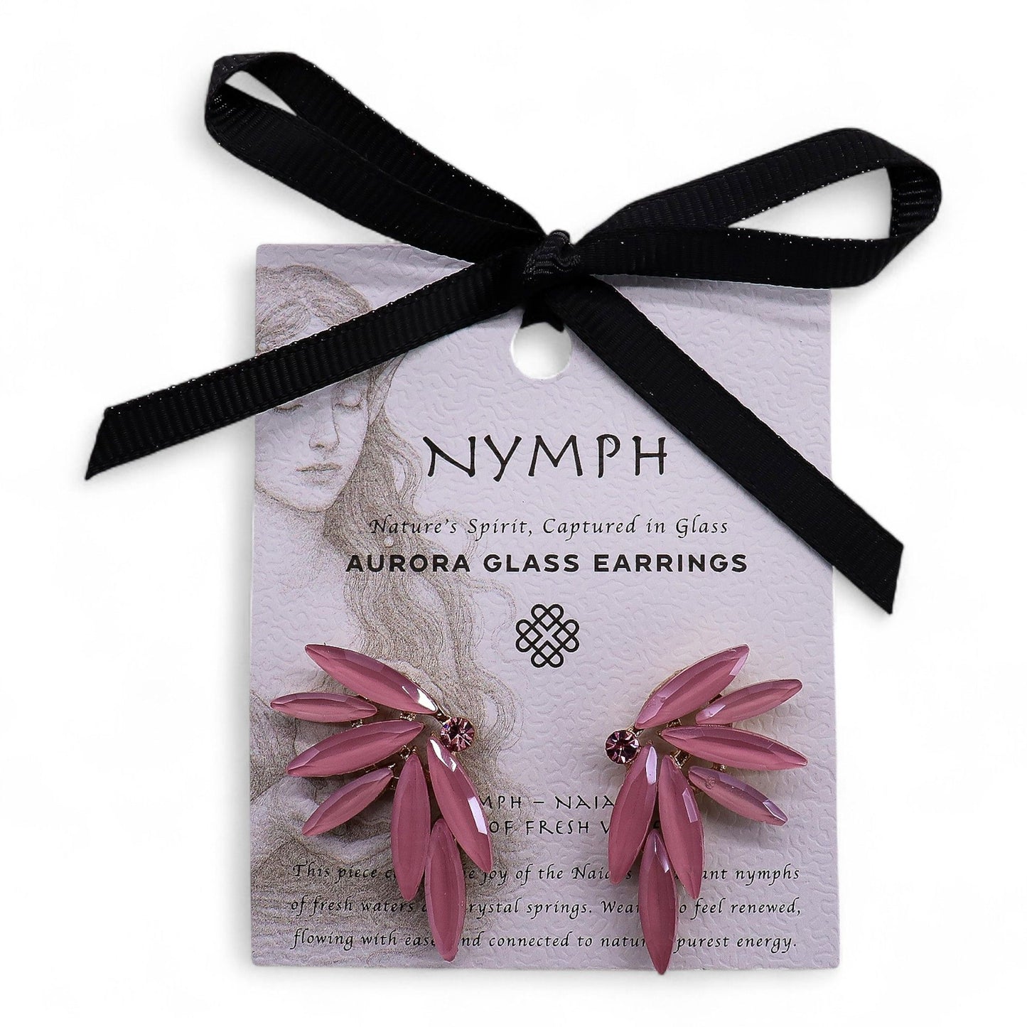 Vintage Crystal Earrings - Fairies - Rose Quartz