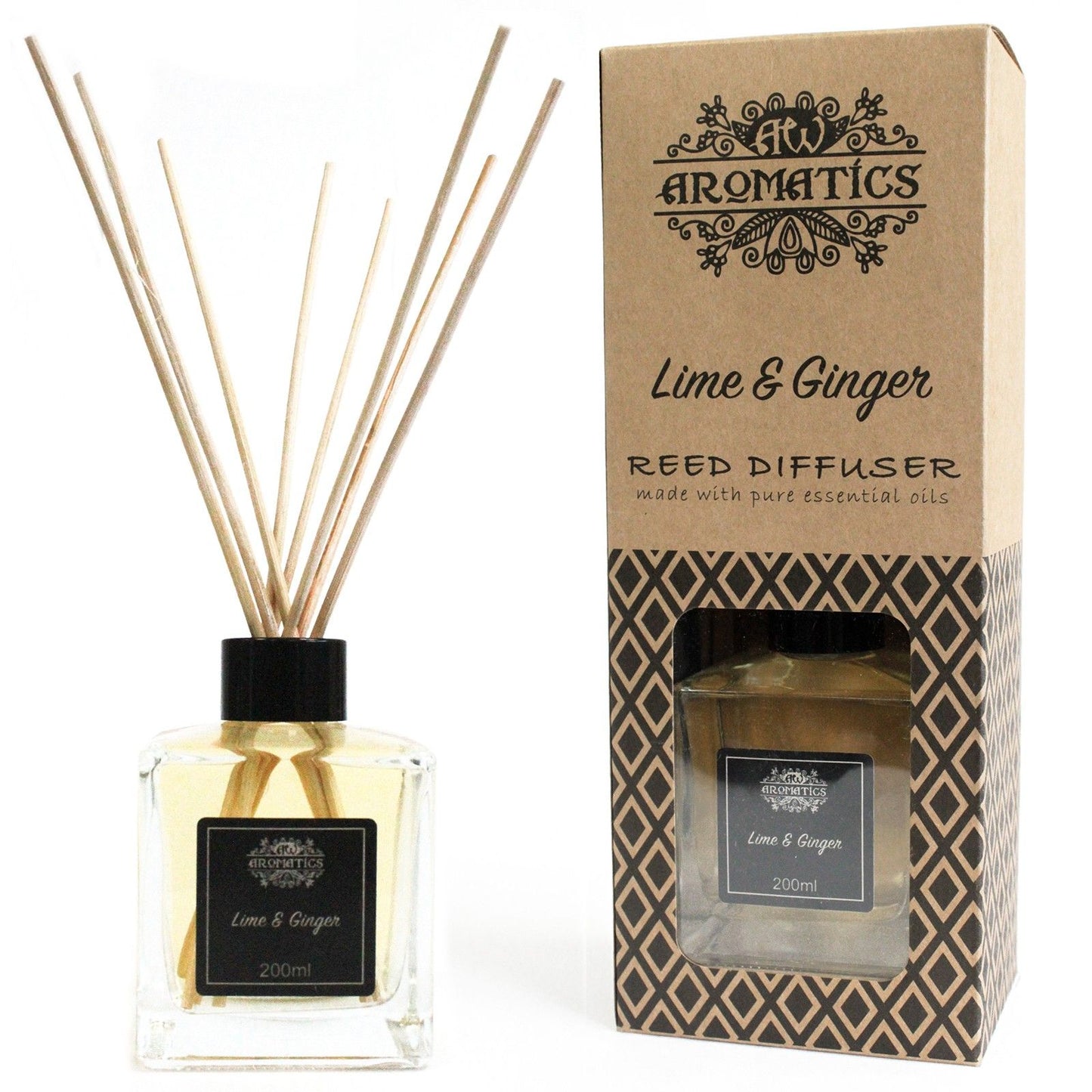 Reed Diffuser with Essential Oils - Lime and Ginger