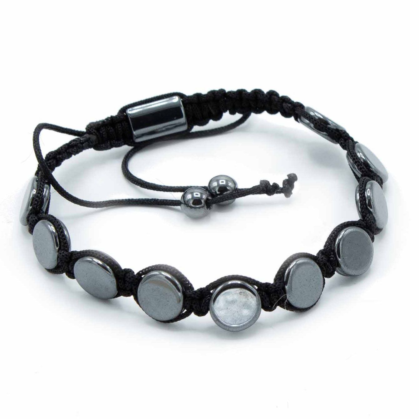 Hematite Shamballa Magnetic Bracelet - Flat Circles