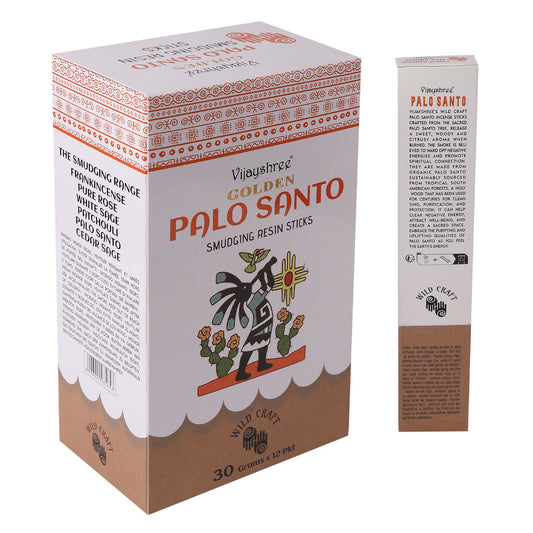 30g Golden Palo Santo Smudging Resin Sticks (6 Count)