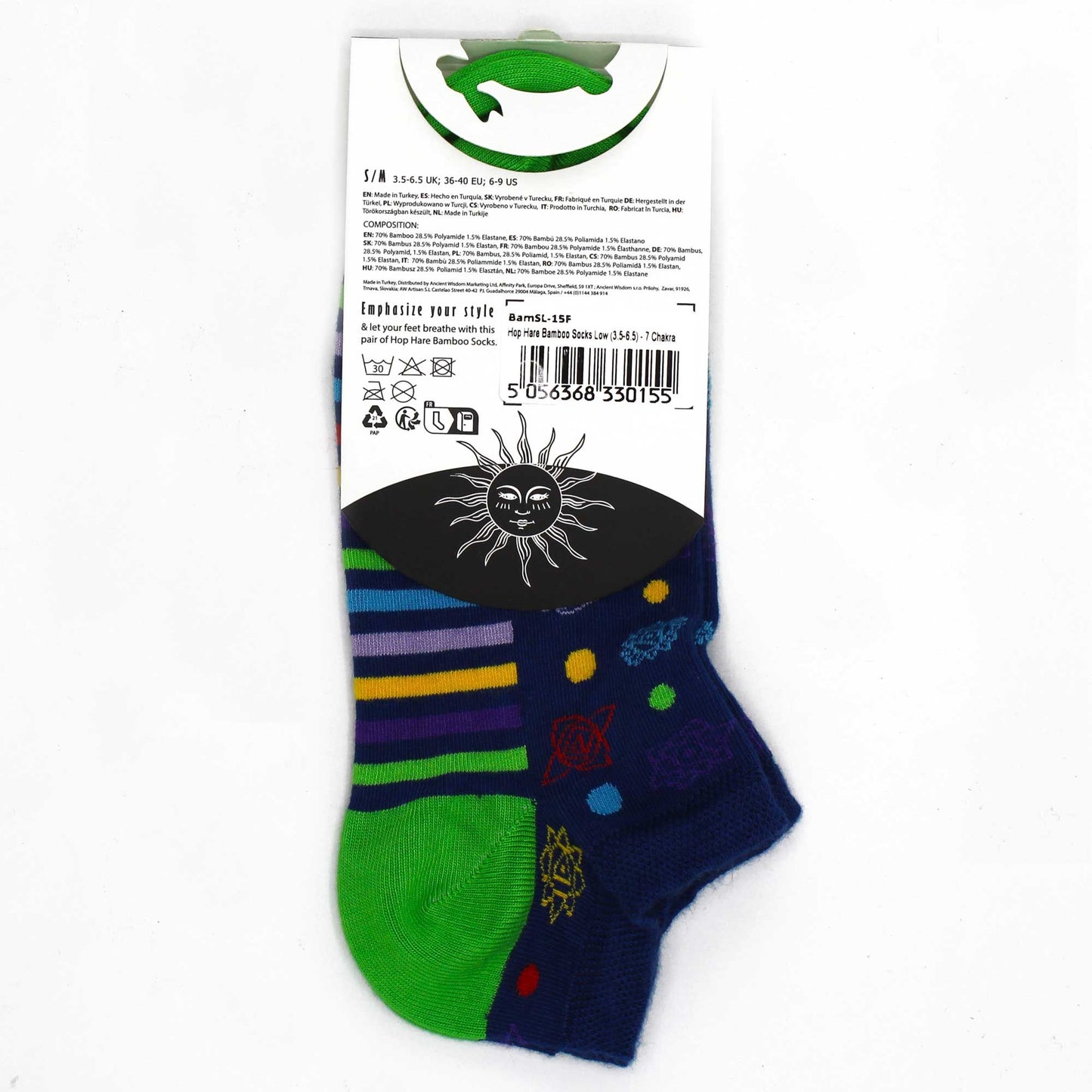 Hop Hare Bamboo Low Socks S/M (36-40) - 7 Chakras