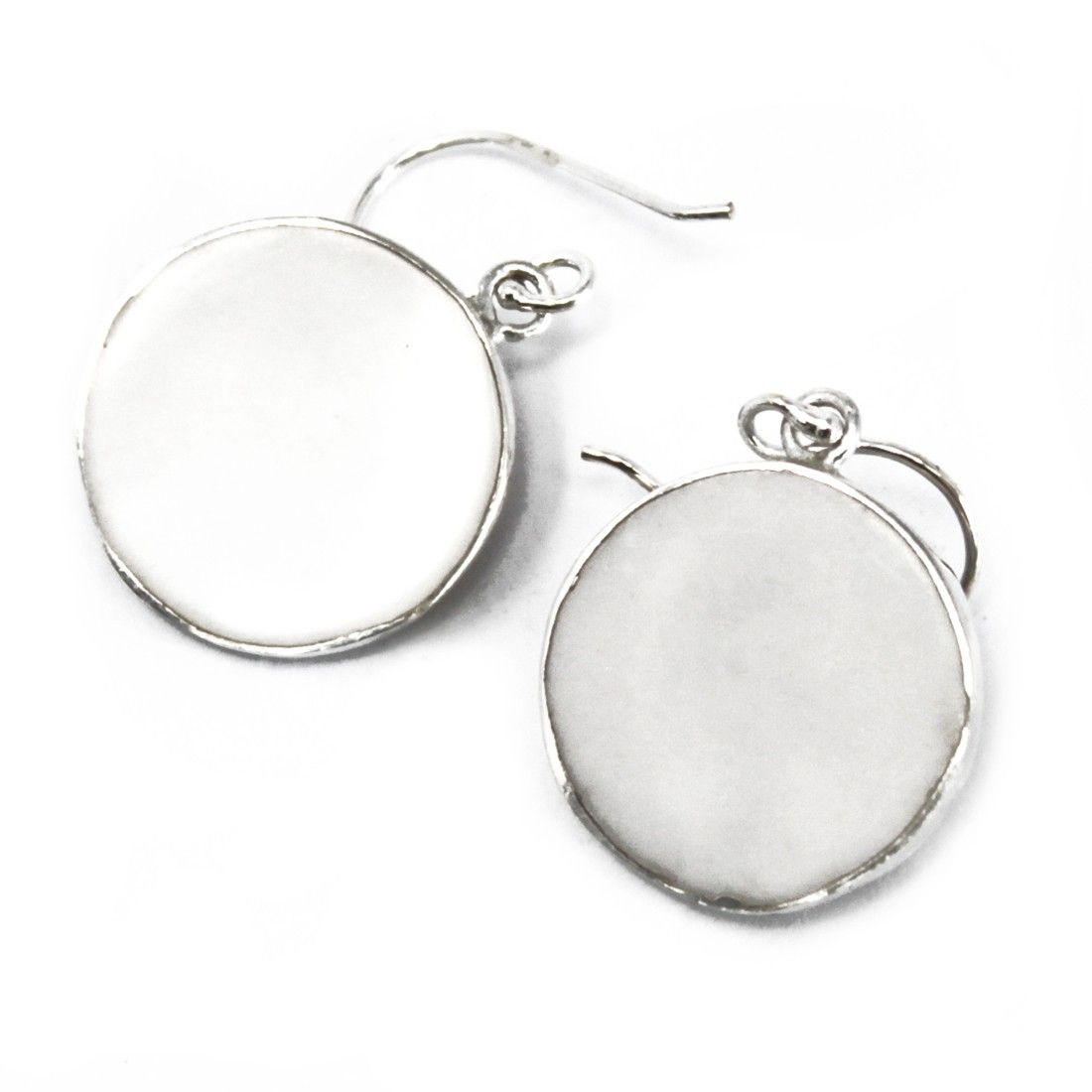 Silver Tree of Life Earrings 15mm - Mother of Pearl