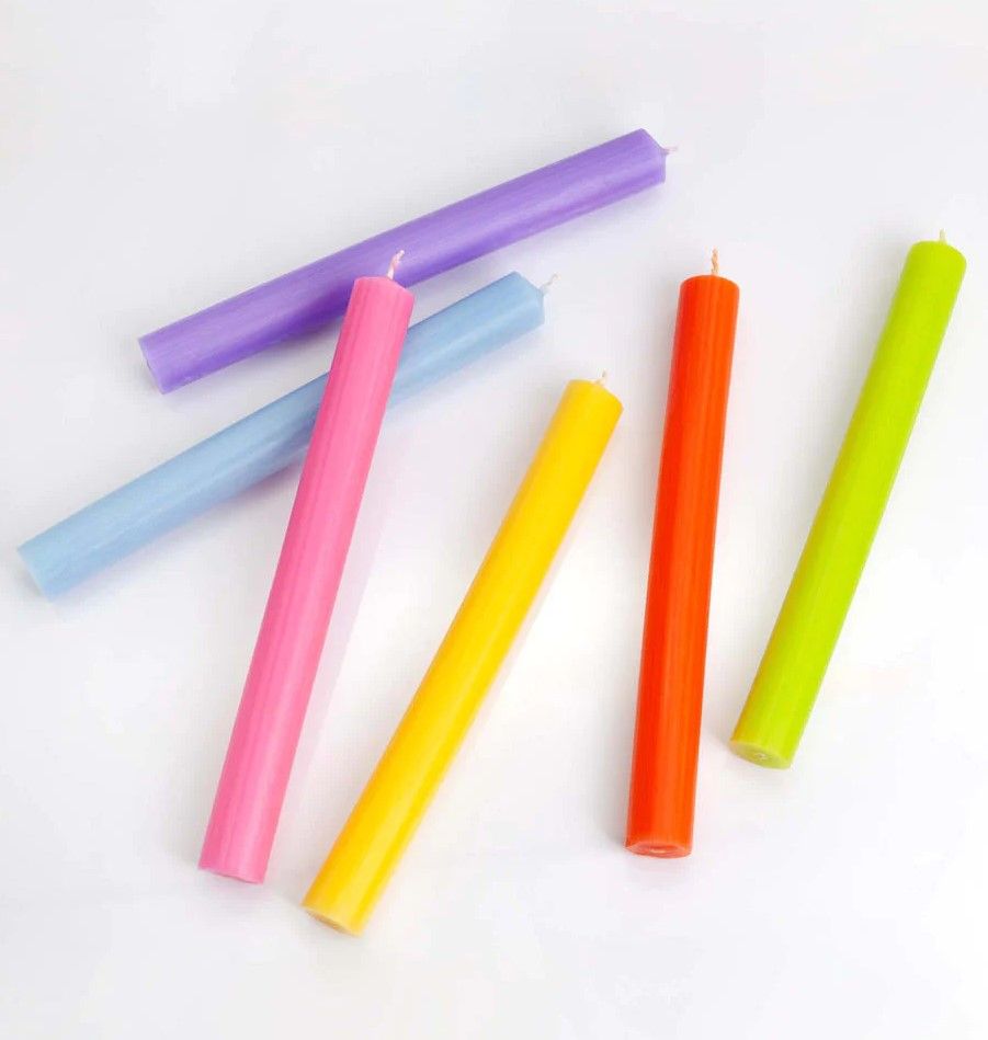 Velas a granel de color sólido - Verde lima rústico - Paquete de 10