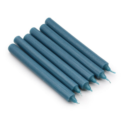 Juego de Velas de Mesa de Color Sólido - Pack de 21 - Teal Rústico